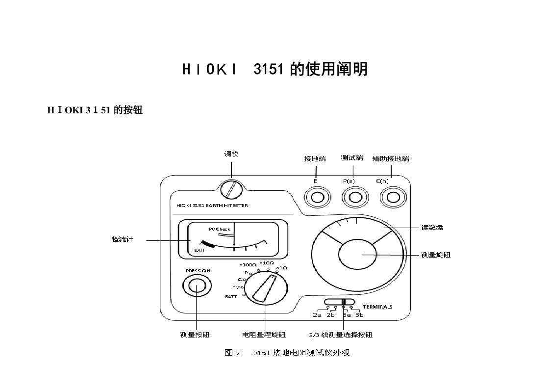 HIOKI-3151接地电阻计的使用说明