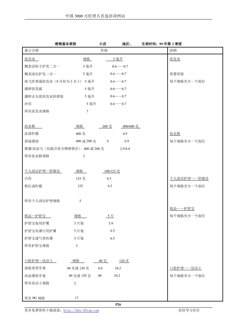 【管理精品】麦肯锡-P&G公司营销项目全案B6-销售基本原则