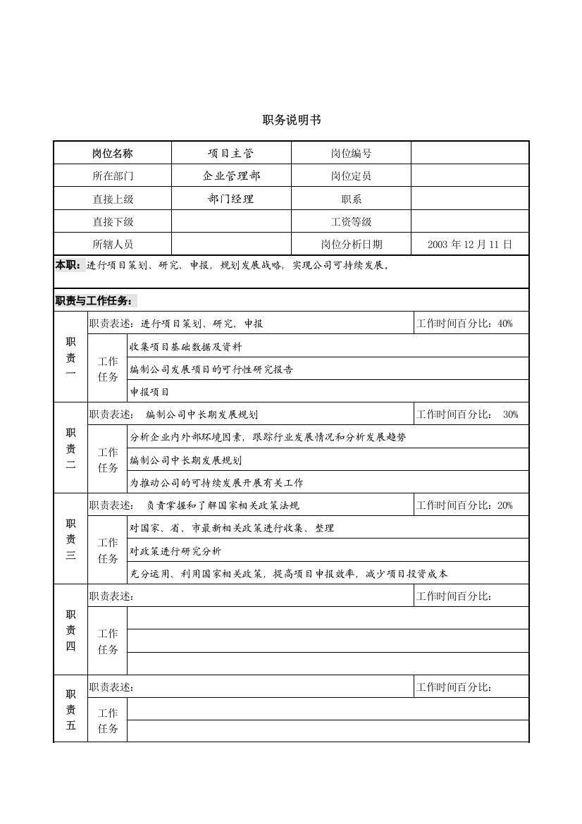 某咨询新丰化纤工艺项目主管职务说明