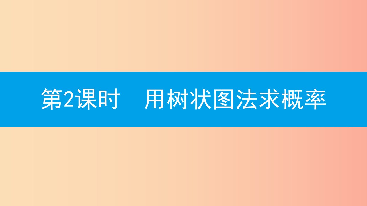 2019年秋九年级数学上册第二十五章概率初步25.2用列举法求概率第2课时用树状图法求概率课件