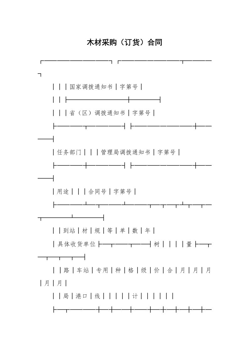 合同范本_广告合同_木材采购（订货）合同_1