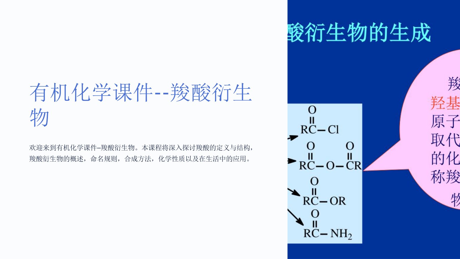 有机化学课件--羧酸衍生物