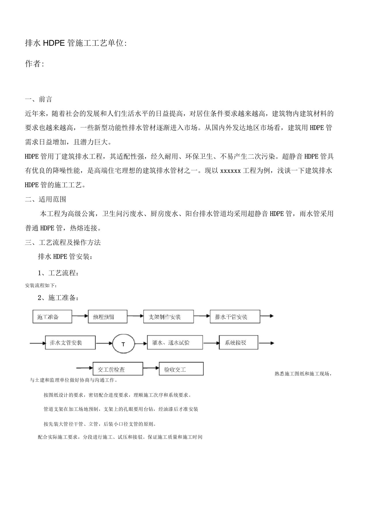 排水用HDPE管施工工艺