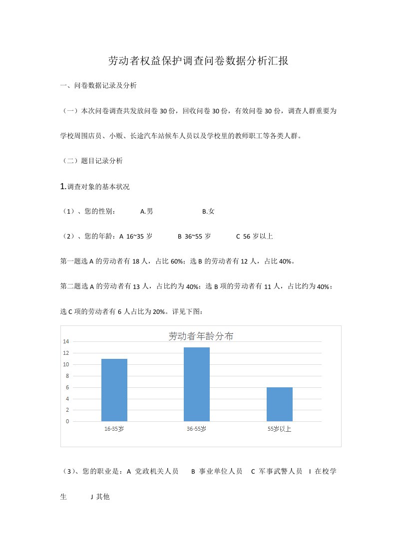 劳动者权益保护调查问卷数据分析报告