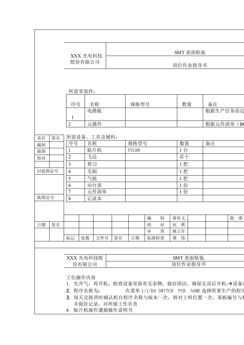 SMT表面贴装贴片岗位作业指导书