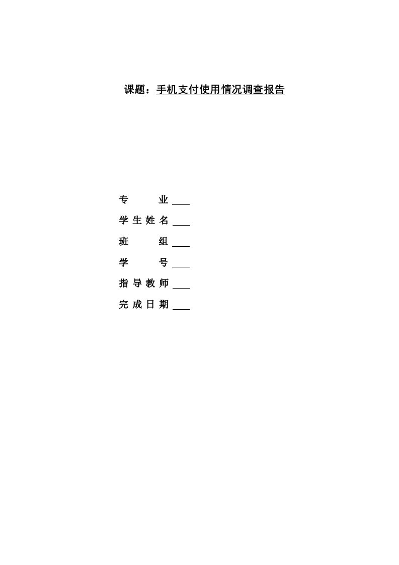 手机支付使用情况调查报告