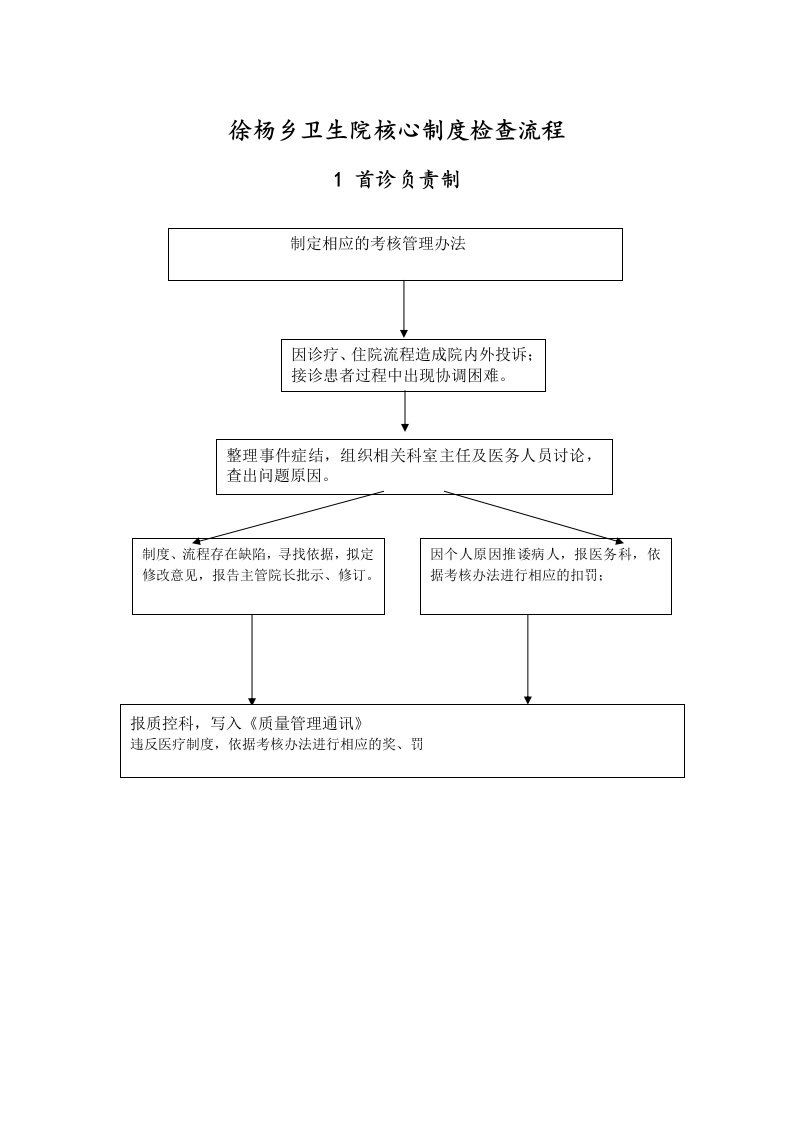 医院核心制度流程图