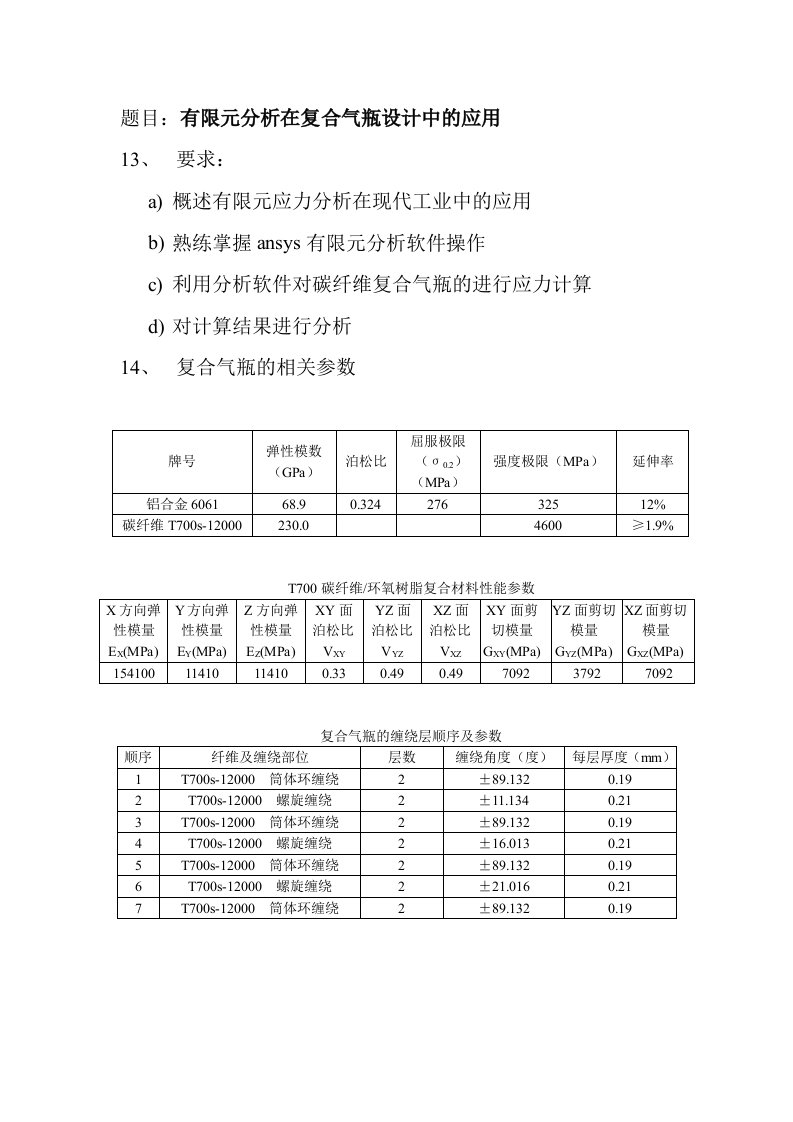 缠绕气瓶有限元分析