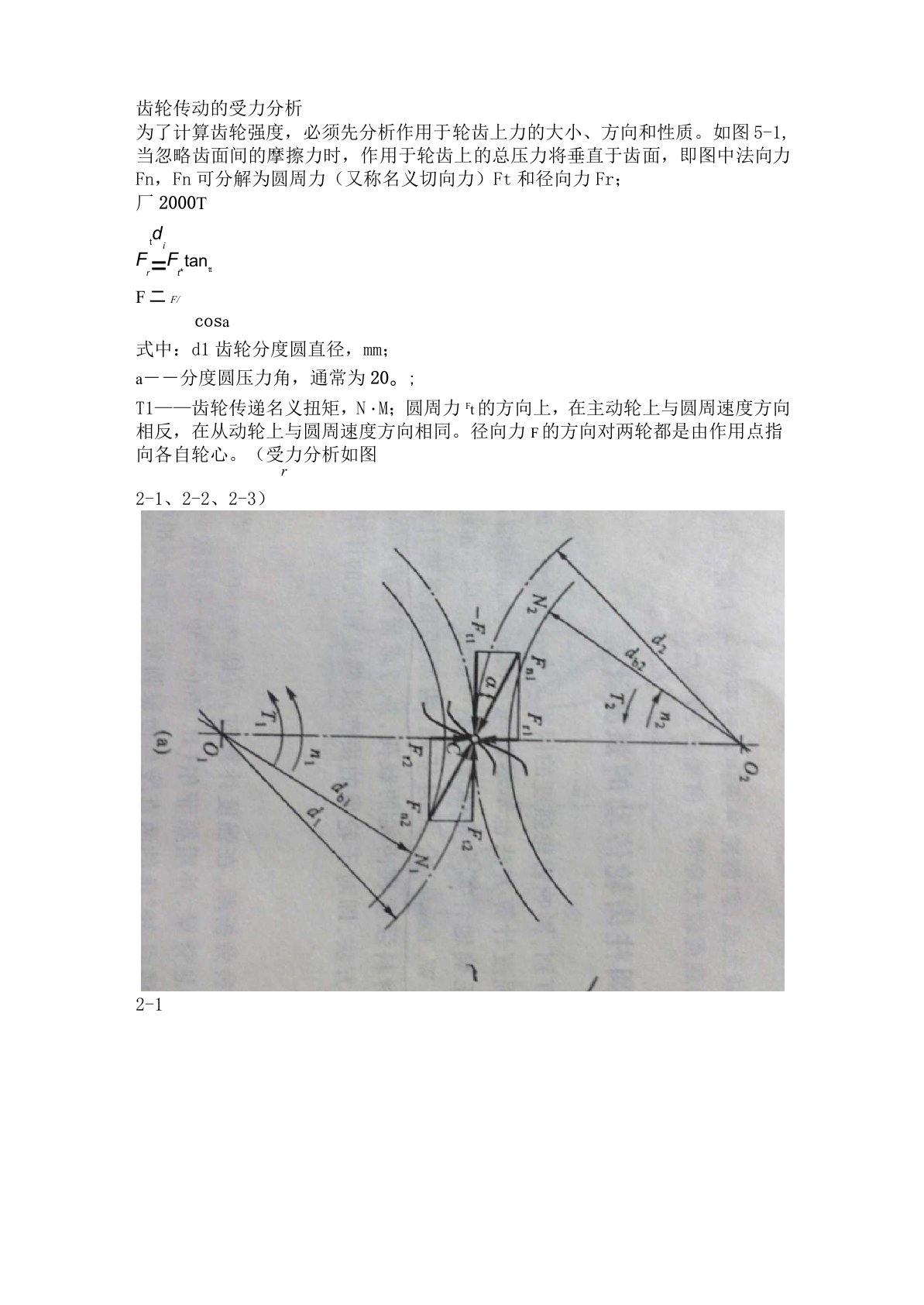 齿轮工作时受力分析