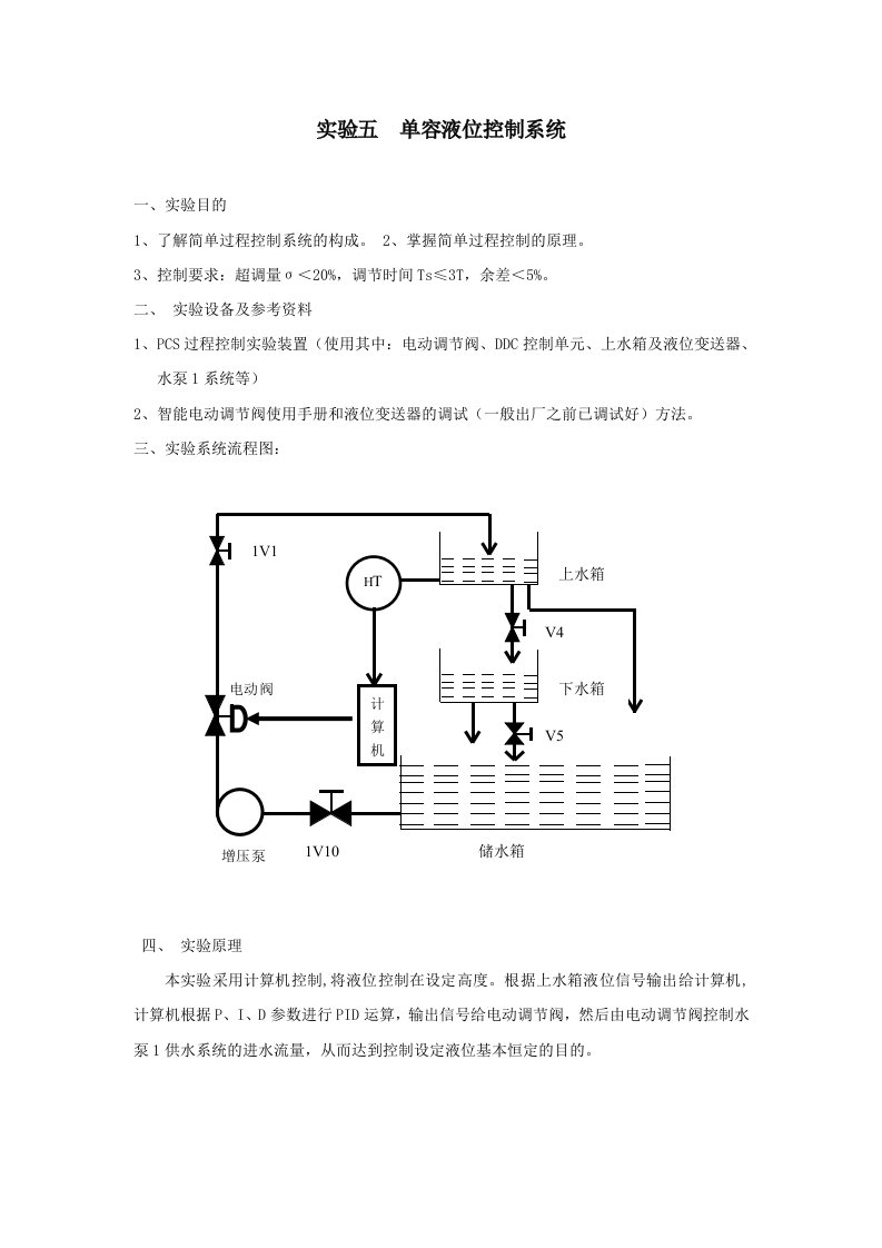 实验五单容液位控制系统