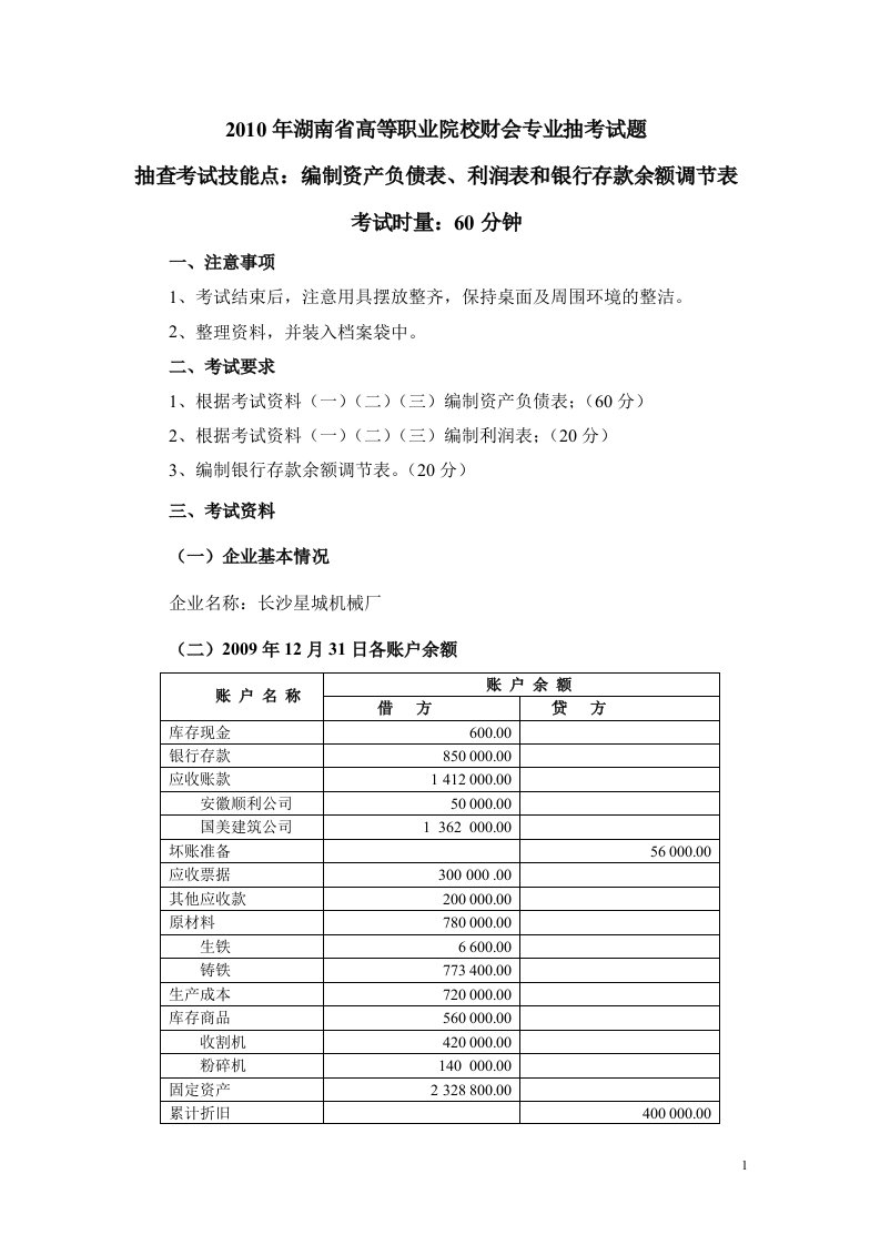 200编制资产负债表、利润表和银行存款余额调节表