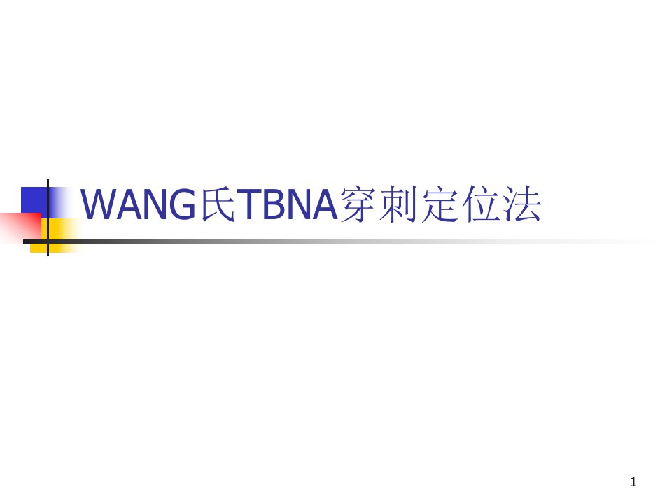 WANG氏TBNA穿刺定位法课件