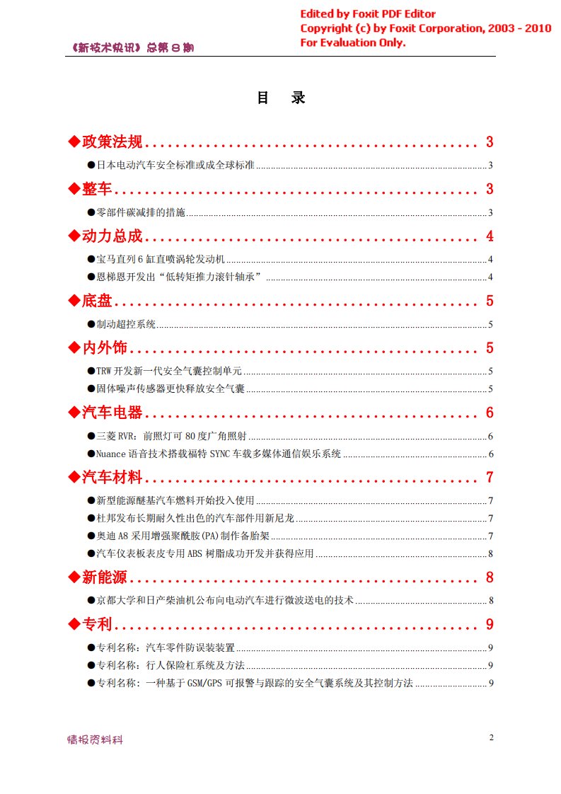 汽车新技术快讯（第7期）