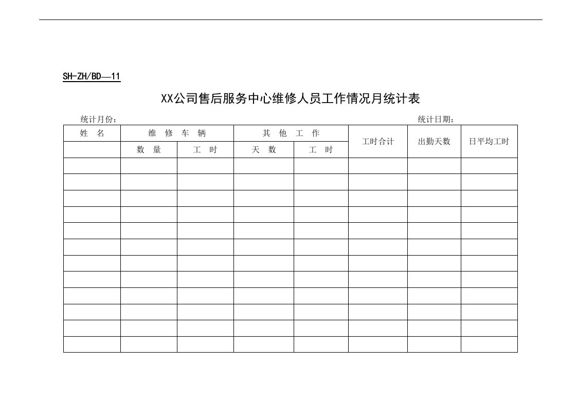 【管理精品】综合服务部表格11-19(1)