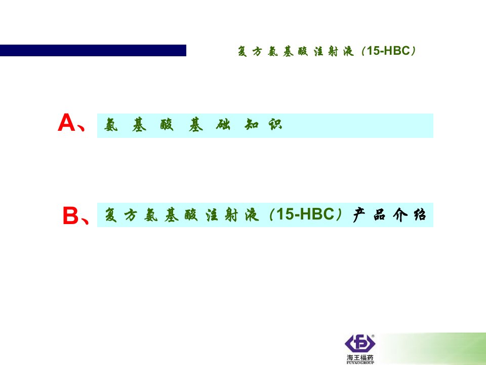 最新复方氨基酸注射液15HBC培训材料幻灯片