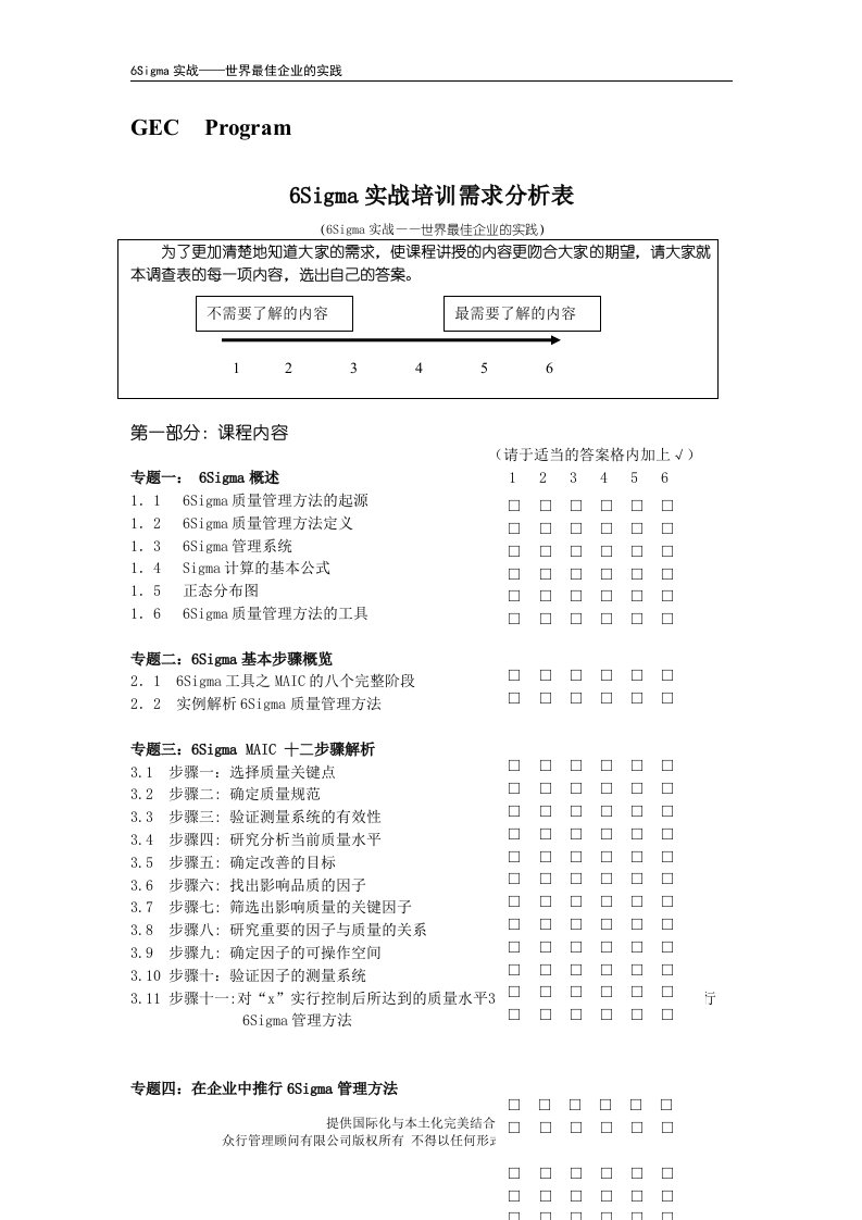 培训需求分析表