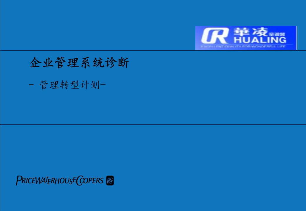 企业诊断-华凌电器企业管理诊断与转形计划