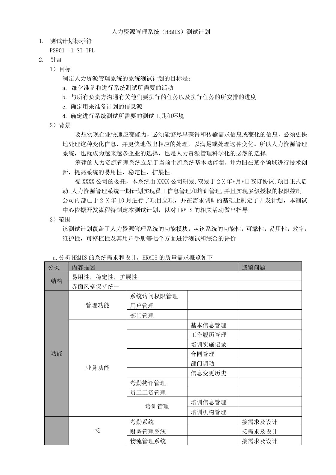 人力资源管理系统测试计划