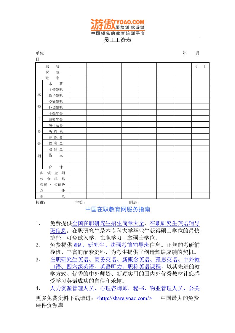 员工工资表(4)