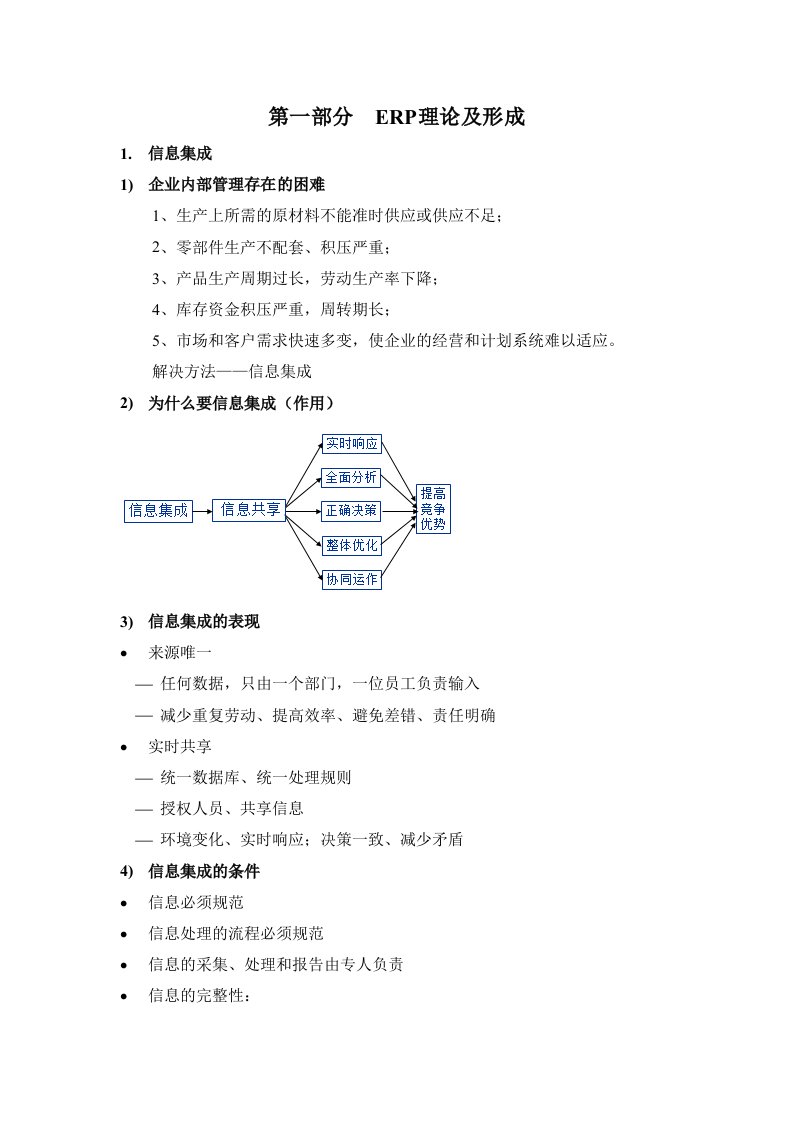 【ERP复习资料】第一部分ERP理论及形成