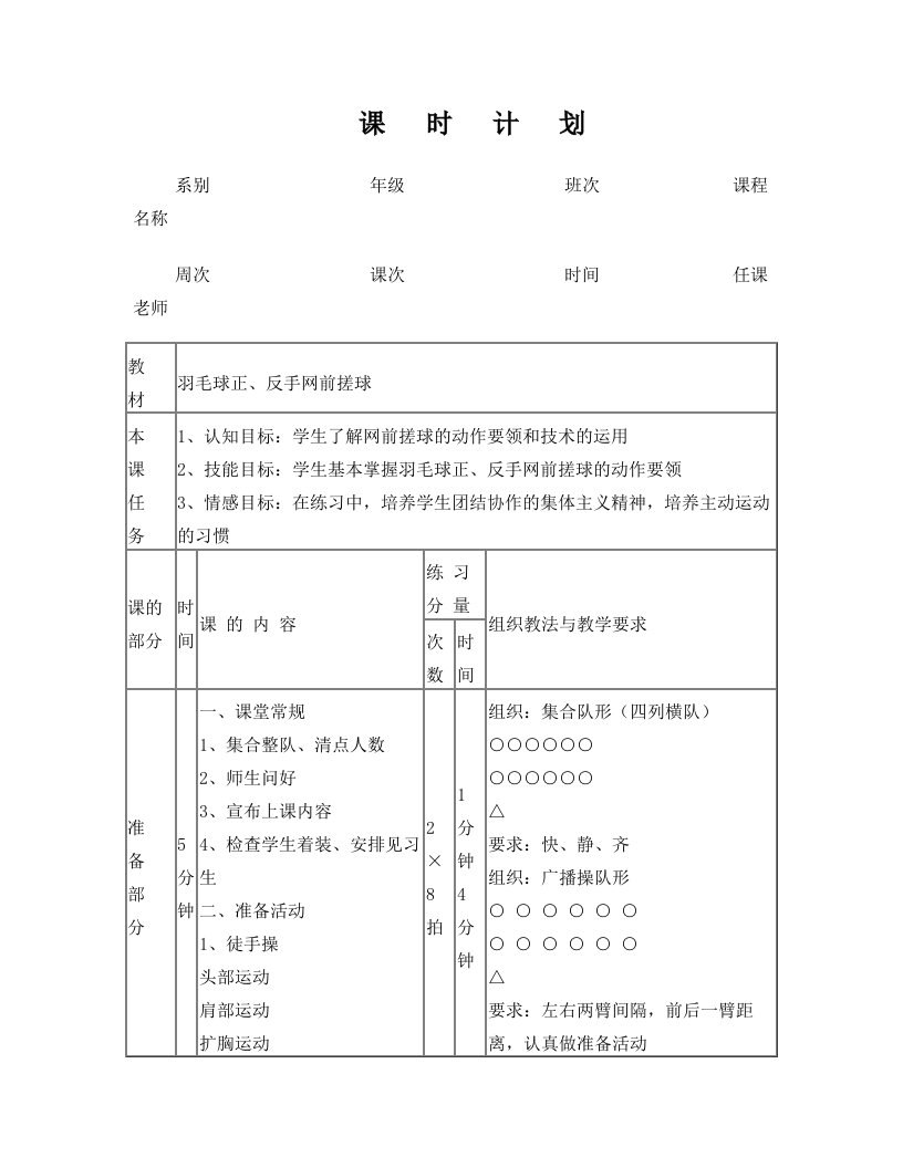 羽毛球正、反手网前搓球