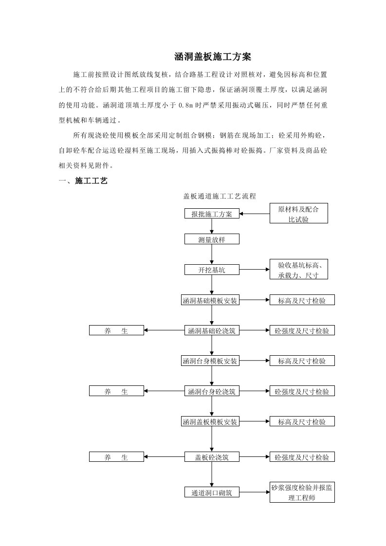 涵洞盖板施工方案