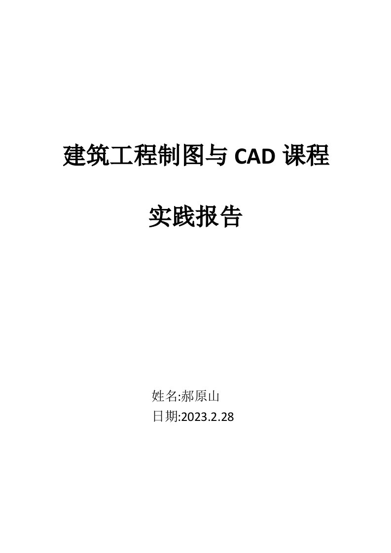 建筑工程制图与cad课程实践报告