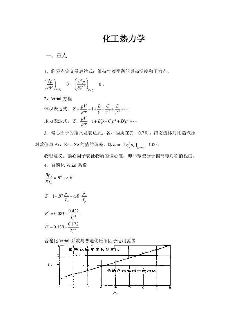 化工热力学考试重点终极版整理