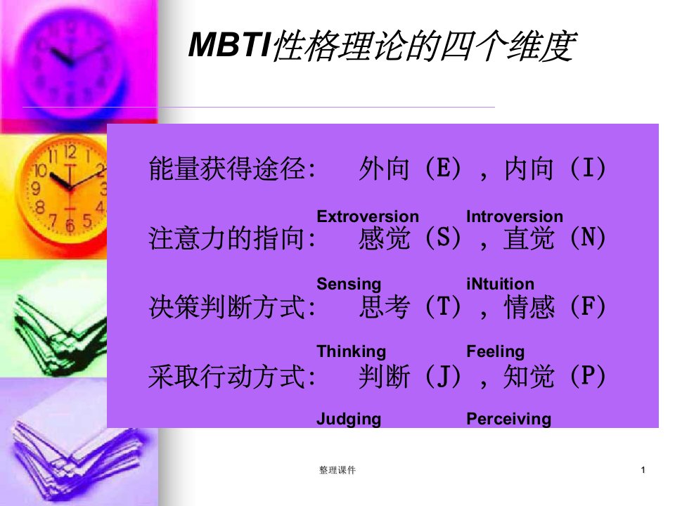 mbti性格理论的四个维度