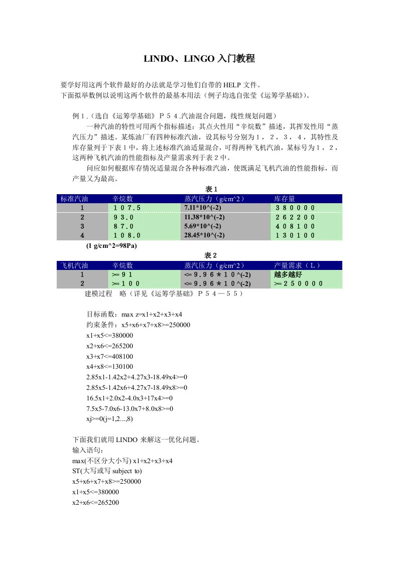 数学建模lingo优化建模必要软件