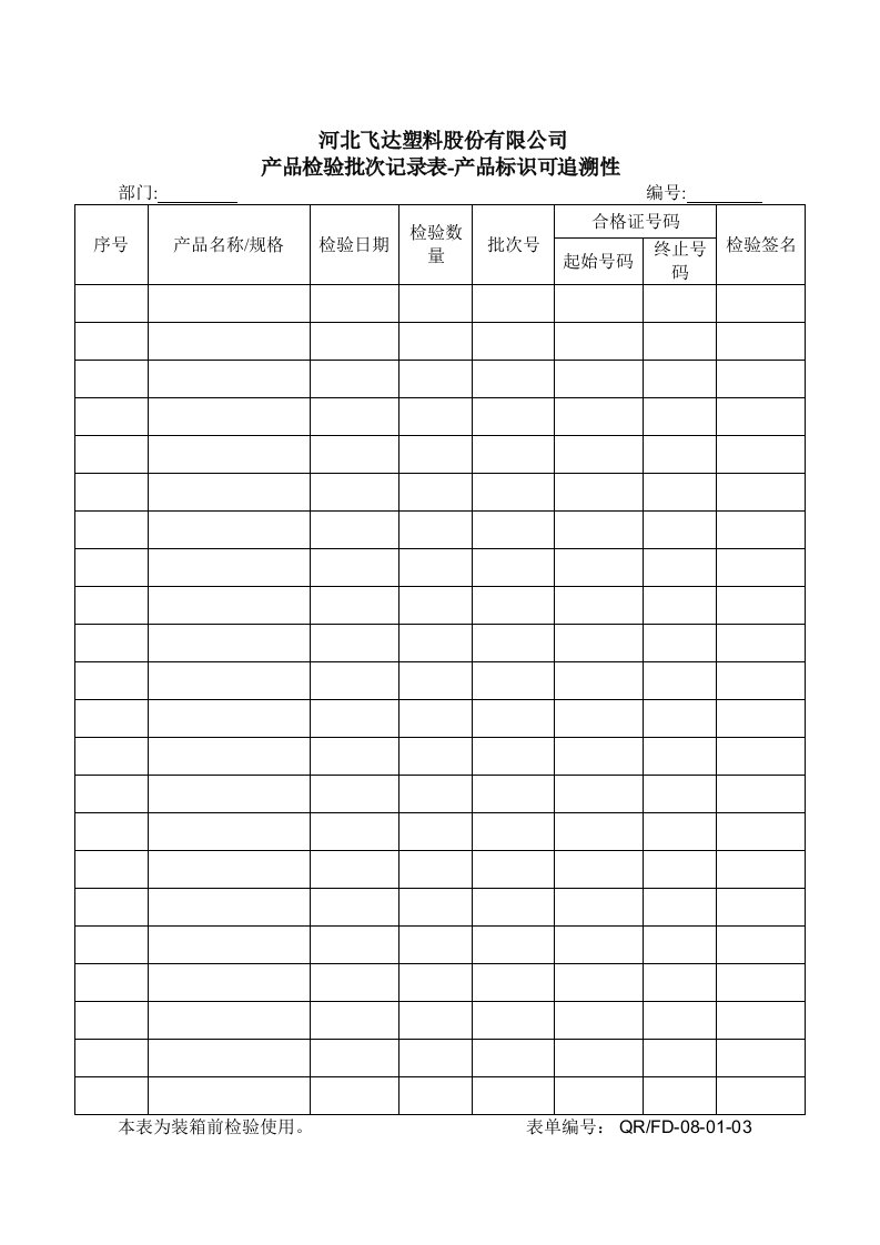 【管理精品】0801-04检验批次记录表