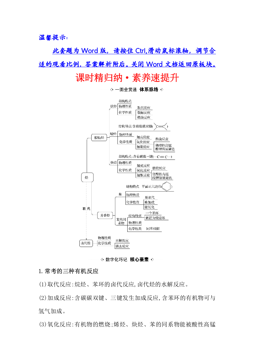 2021版化学名师讲练大一轮复习方略人教通用版课时精归纳&素养速提升