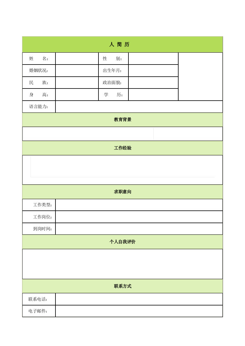 个人简历封面及模板大全