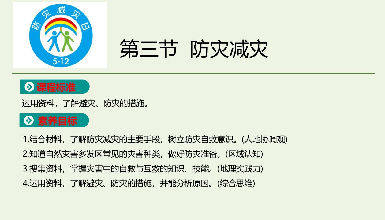 新教材高中地理第六章自然灾害第三节防灾减灾课件新人教版必修1