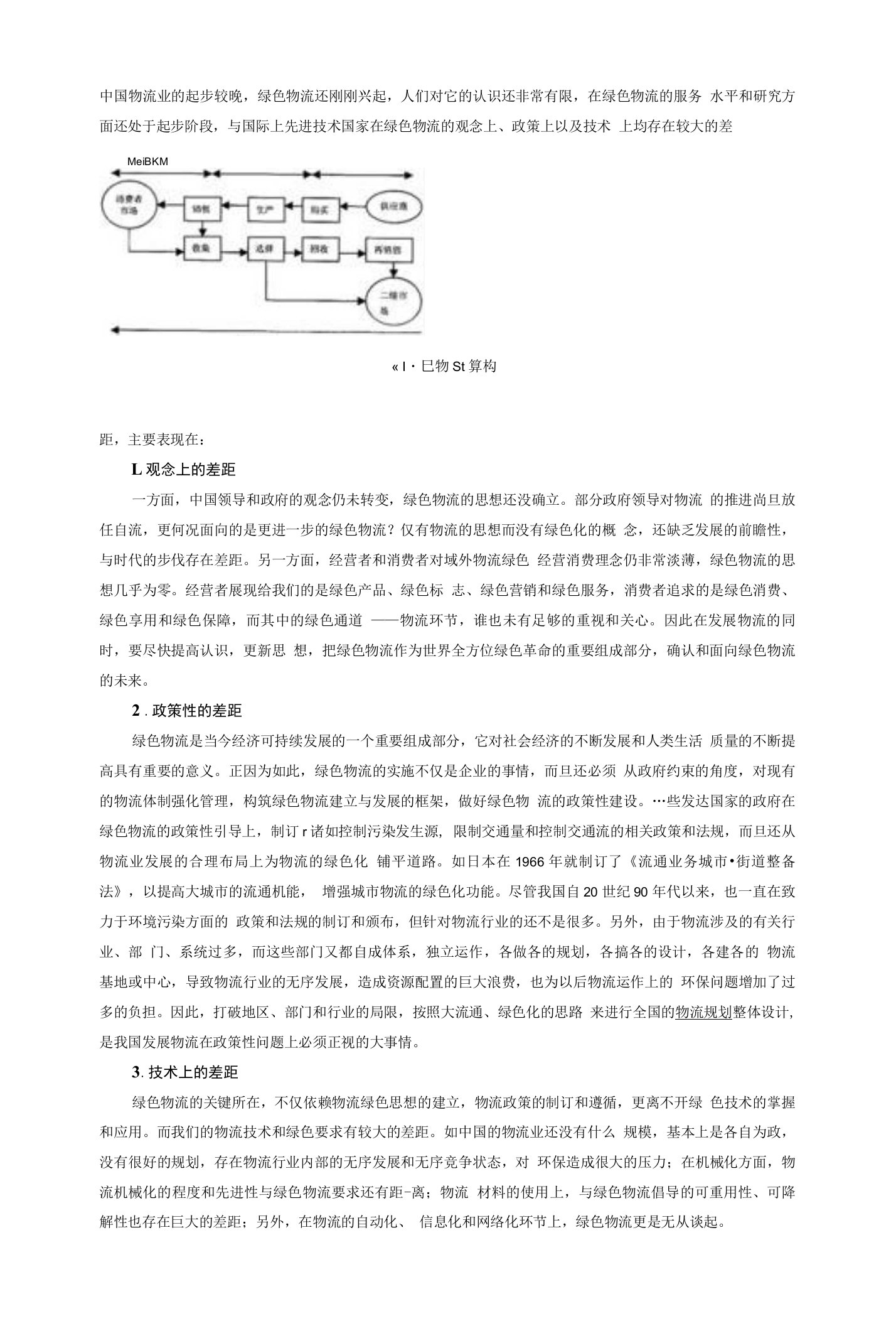 绿色物流发展中的不足