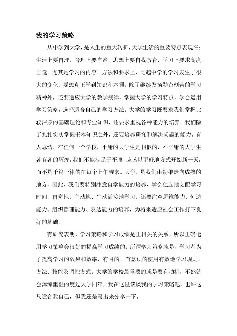 我的学习策略