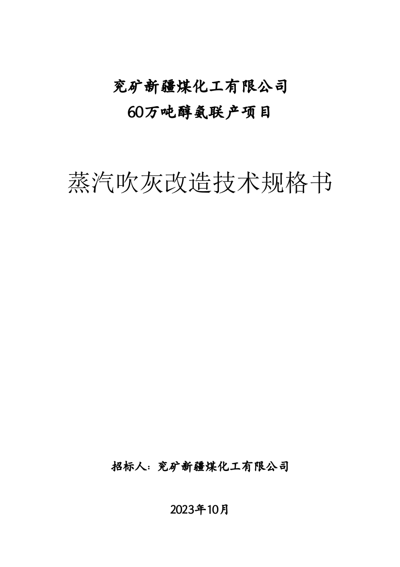 蒸汽吹灰技术规格书初稿电气审核版