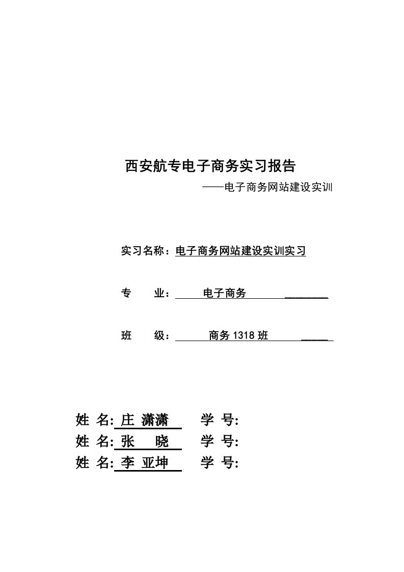 Go购Go电子商务建设实习报告