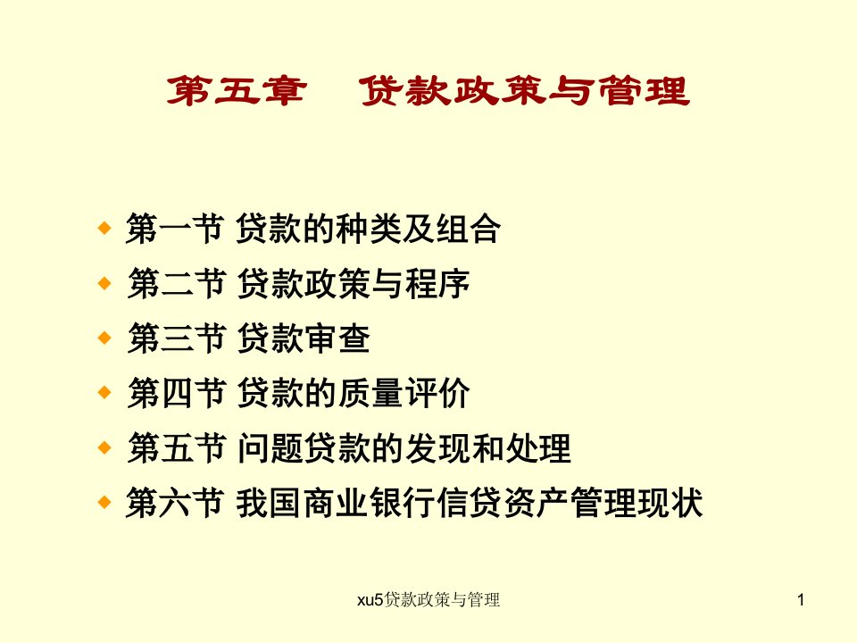 xu5贷款政策与管理课件