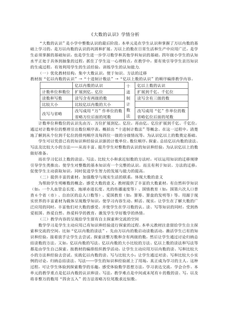 大数认识学情分析