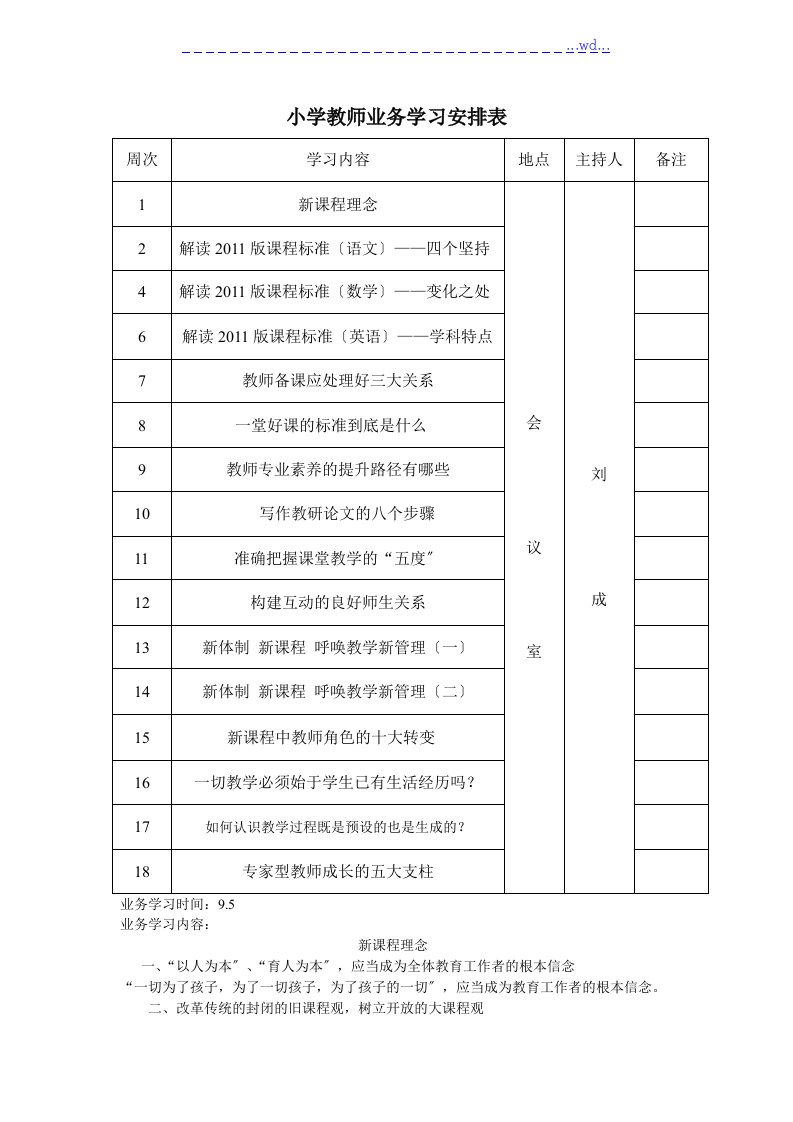 小学教师业务学习资料全