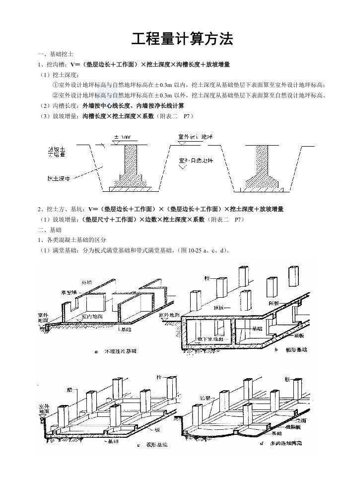 建筑工程量计算方法(含图及计算公式)