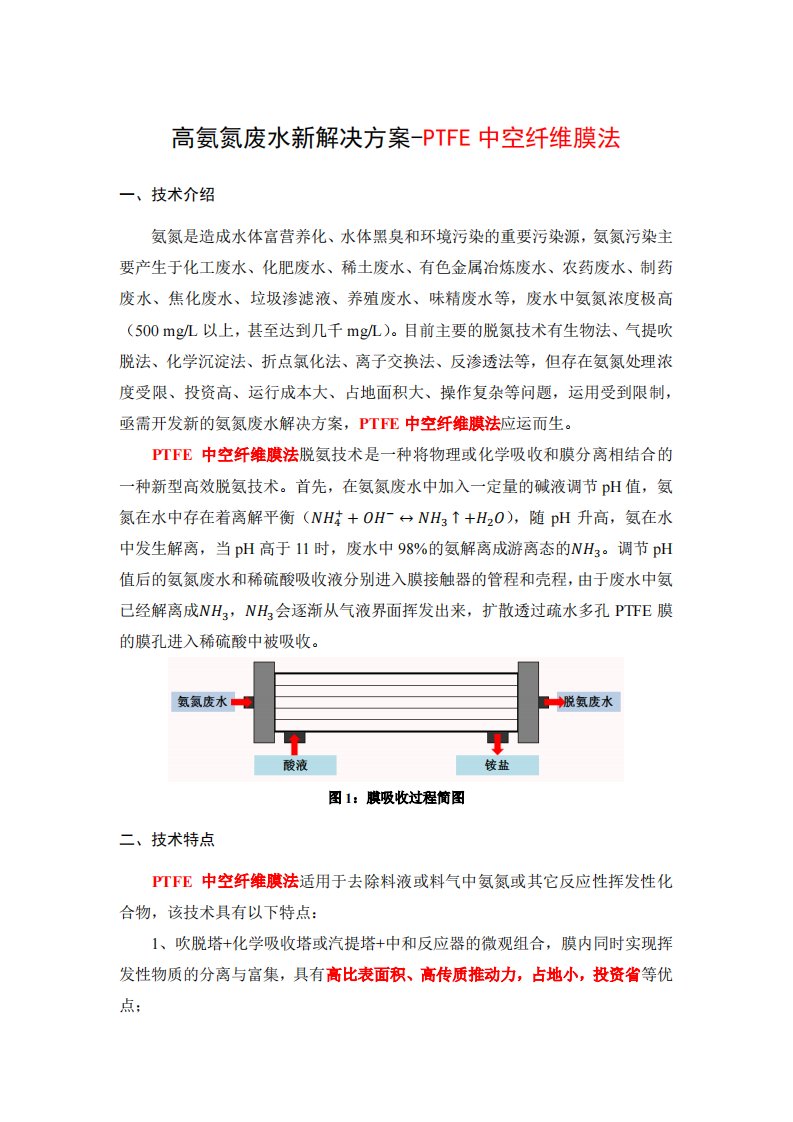 高氨氮废水新解决方案-ptfe中空纤维膜脱氨氮