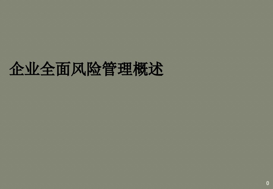 企业全面风险管理概述ppt课件