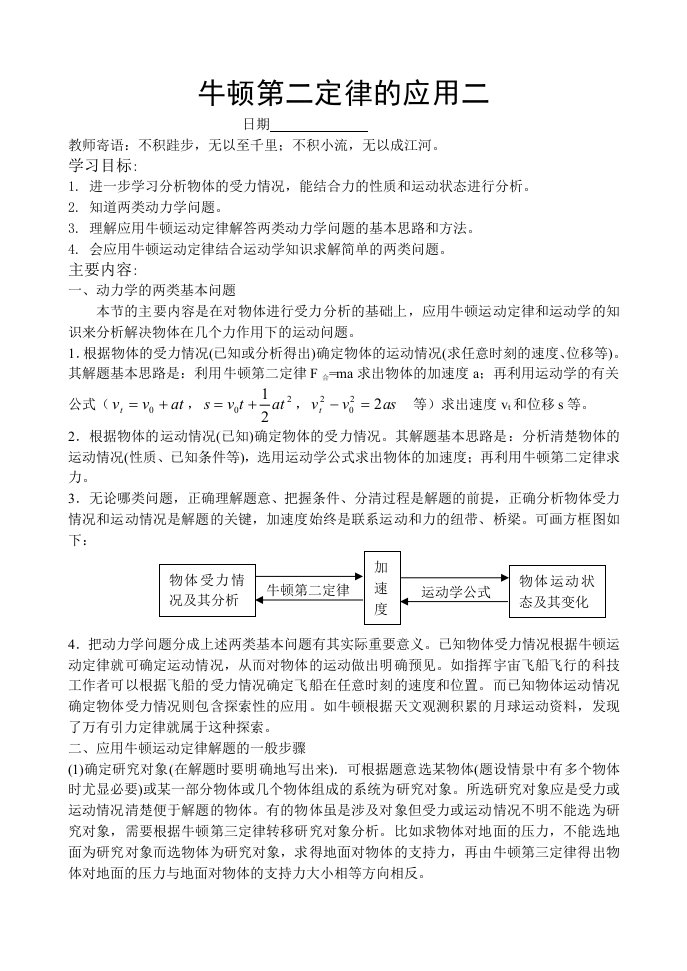 用牛顿定律解决问题