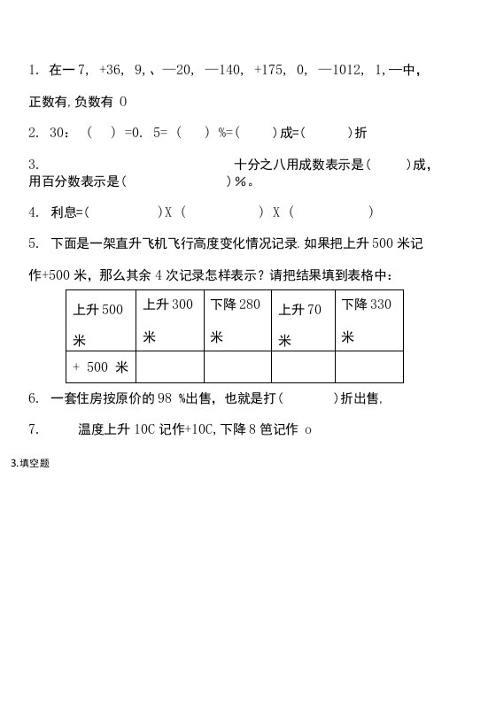 2020苏教版小学数学六年级下册期中测试试题I