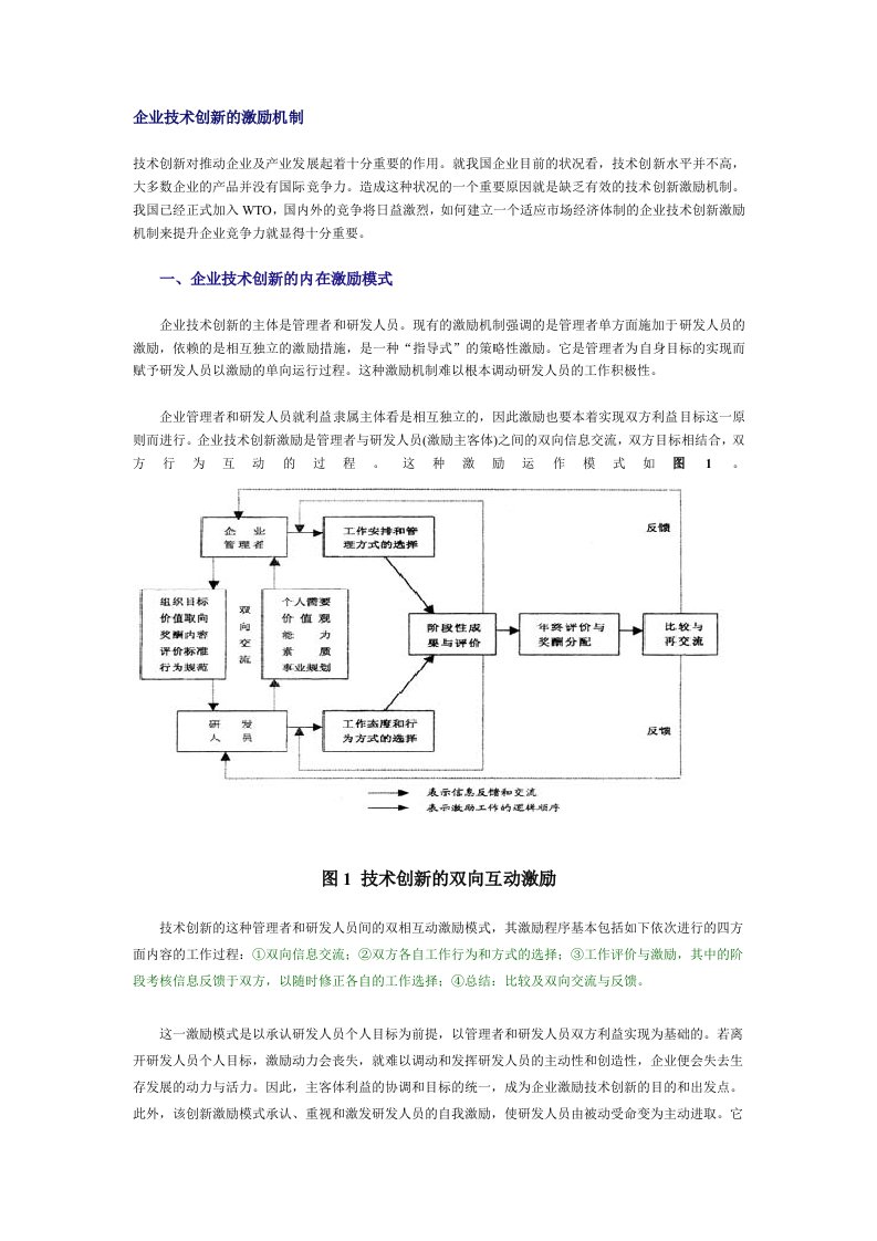 企业技术创新的激励机制