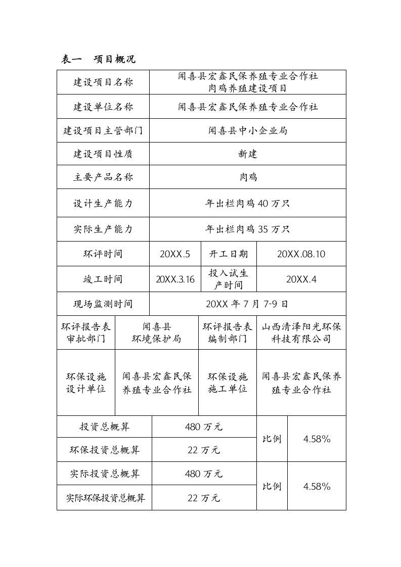 环境影响评价报告公示：宏鑫民保养殖专业合作社肉鸡养殖建设环评报告