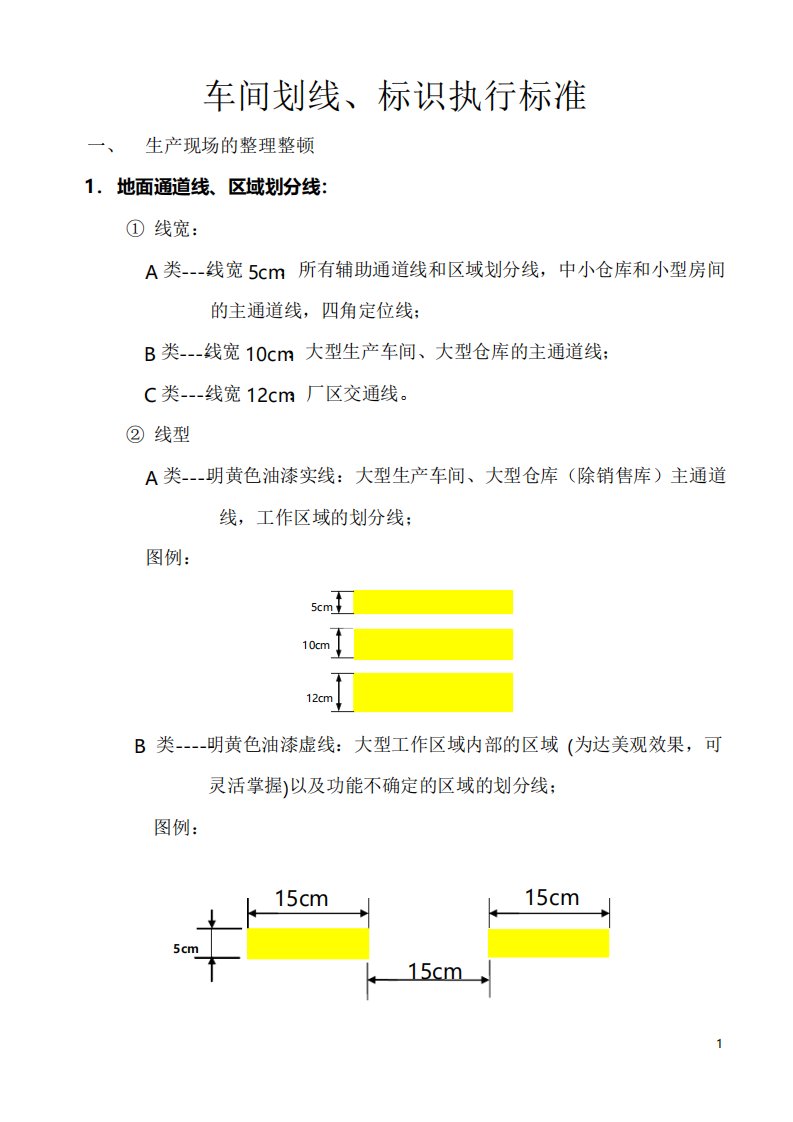 2019年5S目视化车间划线标识执行标准