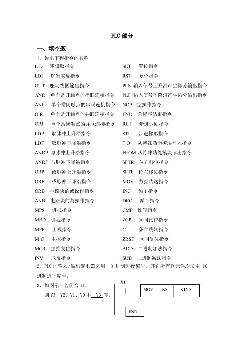 plc考试试题及参考答案(要)